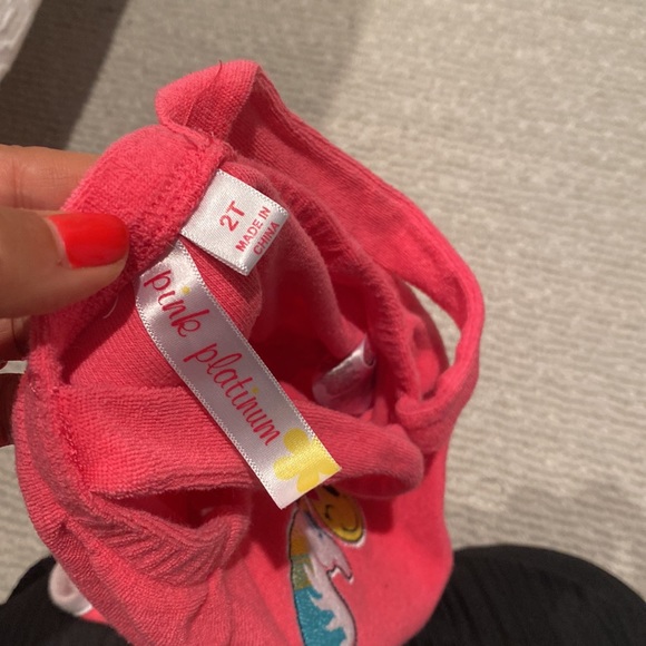 Toddler terry hot pink romper worn once - Picture 4 of 4